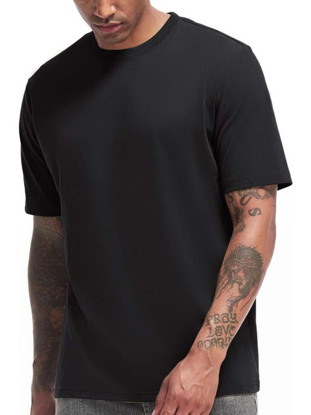 Men's Heavyweight 100% Cotton T-Shirt - Soft & Garment Washed Casual Tee